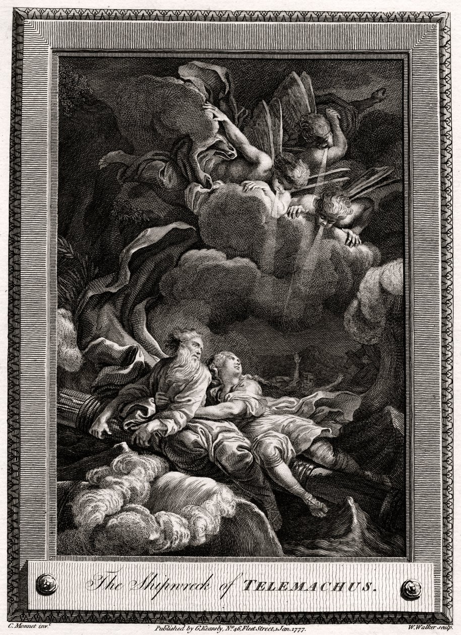 Telemachuksen haaksirikko, 1777 tekijältä W. Walker
