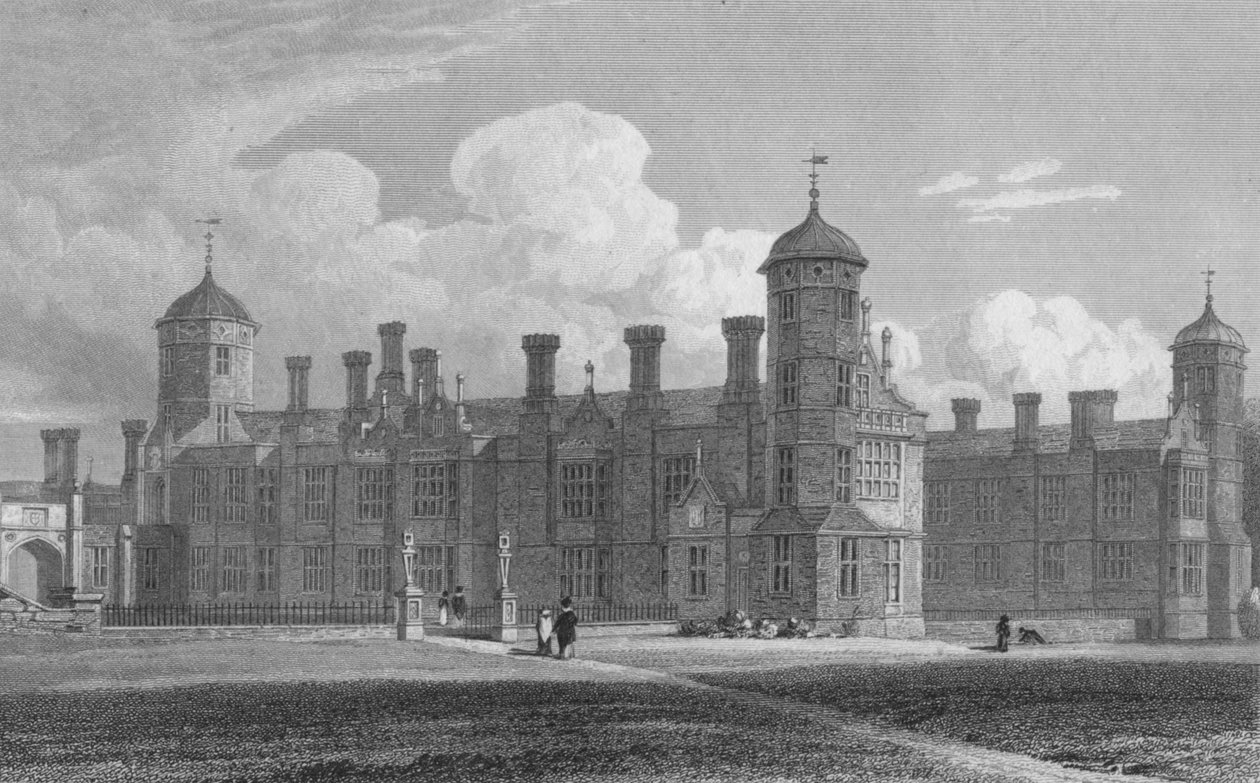 Cobham Hall, North West View Kent, 1823 tekijältä W. Wallis