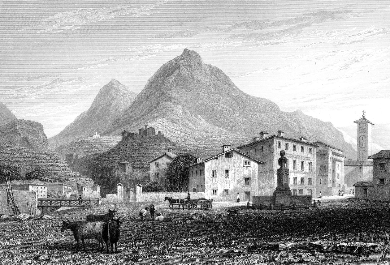 Sondrio, Lombardia, Italia, 1828. tekijältä W. Wallis