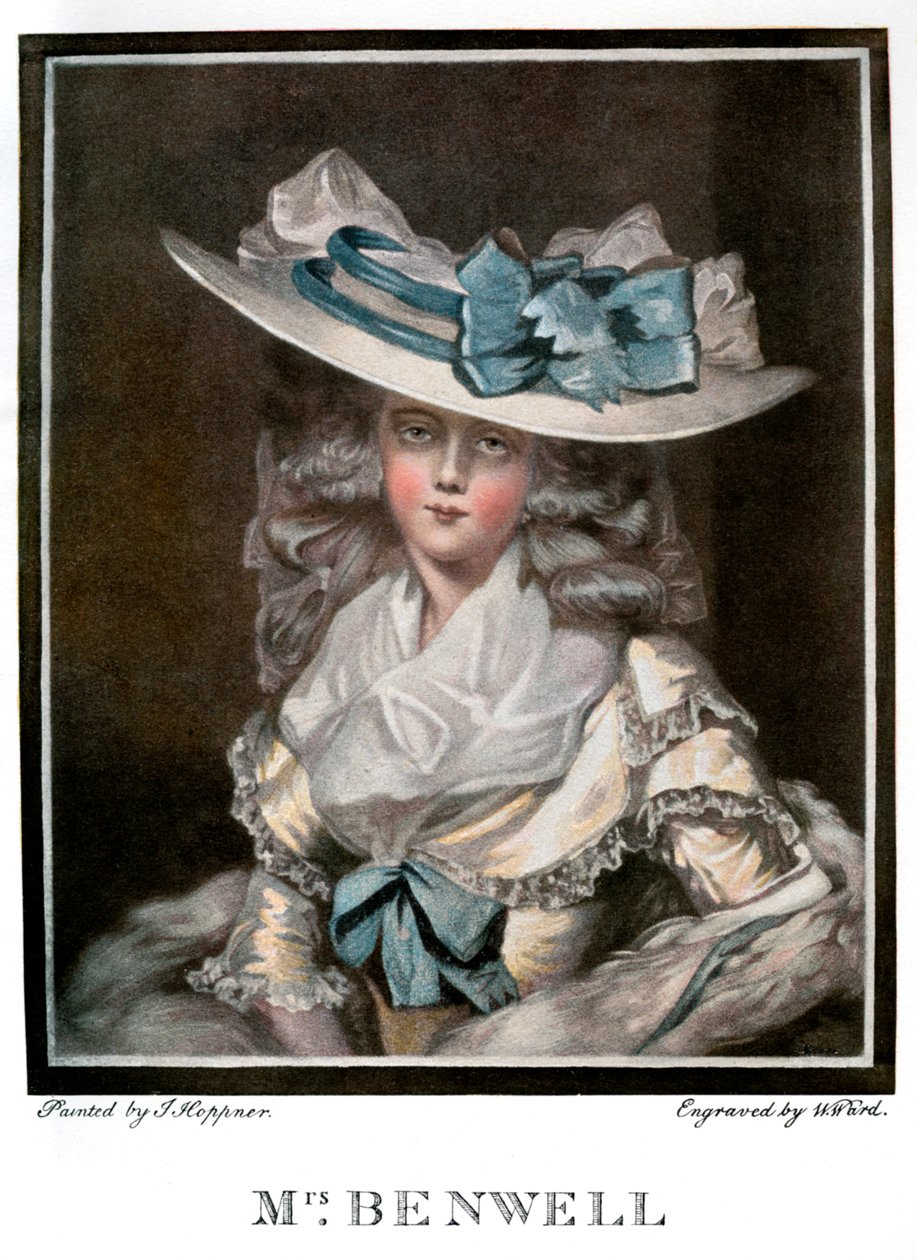 Mary Benwellin muotokuva, c1785, 1901 tekijältä W Ward