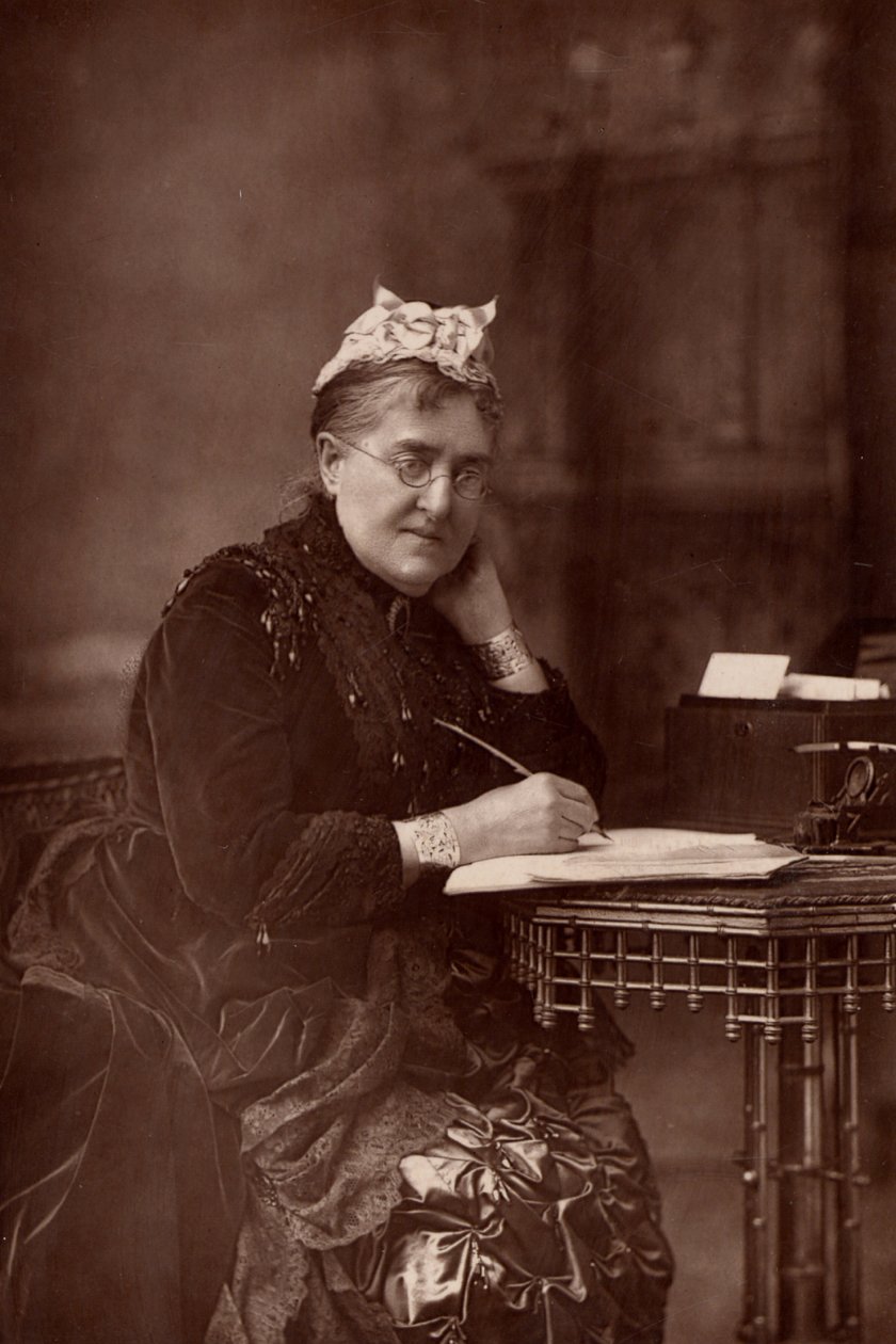 ""Elizabeth Lynn Linton (1822-1898) englantilainen kirjailija, kirjailija, toimittaja ja naisten oikeuksien puolustaja. (woodburytyyppi) tekijältä W. and D. (after) Downey