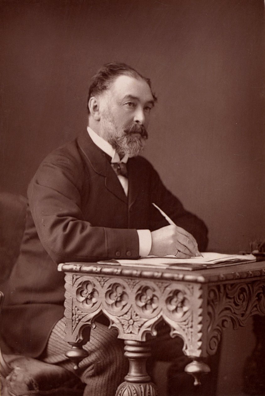 "" Frederick Harrison (1831-1923) englantilainen juristi ja positivistinen filosofi. (woodburytyyppi) tekijältä W. and D. (after) Downey
