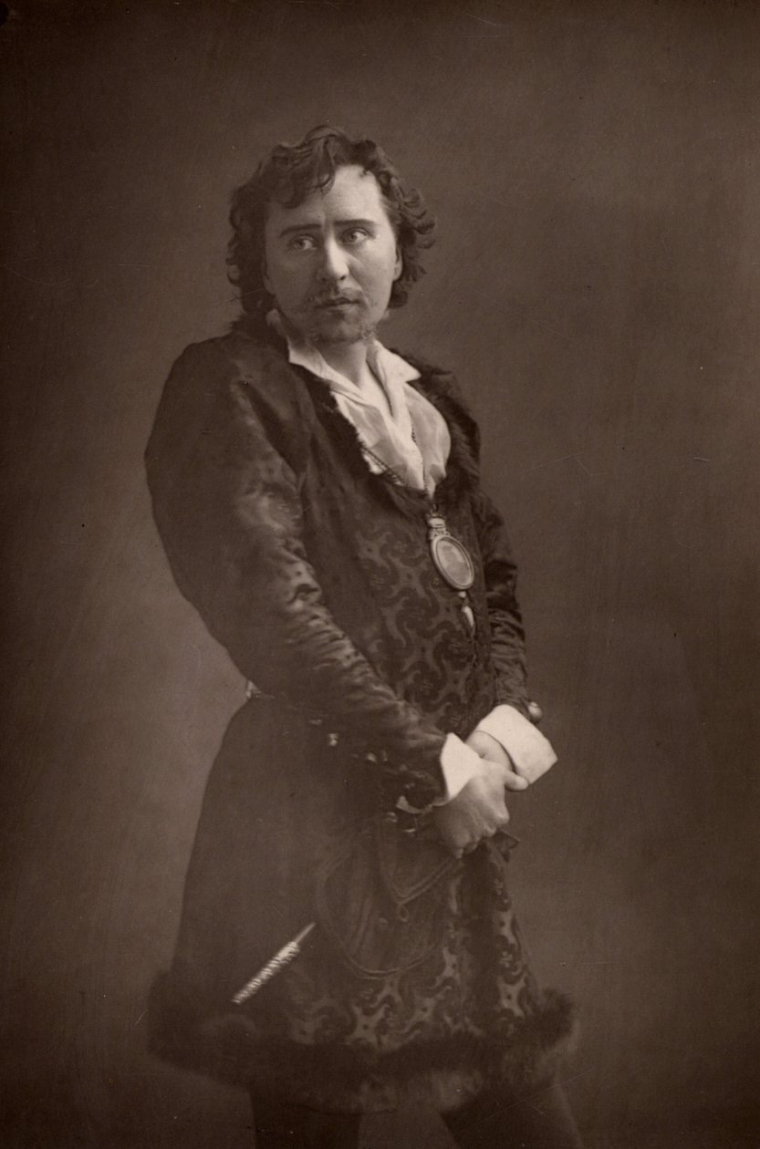 ""Herbert Beerbohm Tree (1853-1917) englantilainen näyttelijä-johtaja. Royal Academy of Dramatic Artin (RADA) perustaja. (Woodburytype) tekijältä W. and D. (after) Downey
