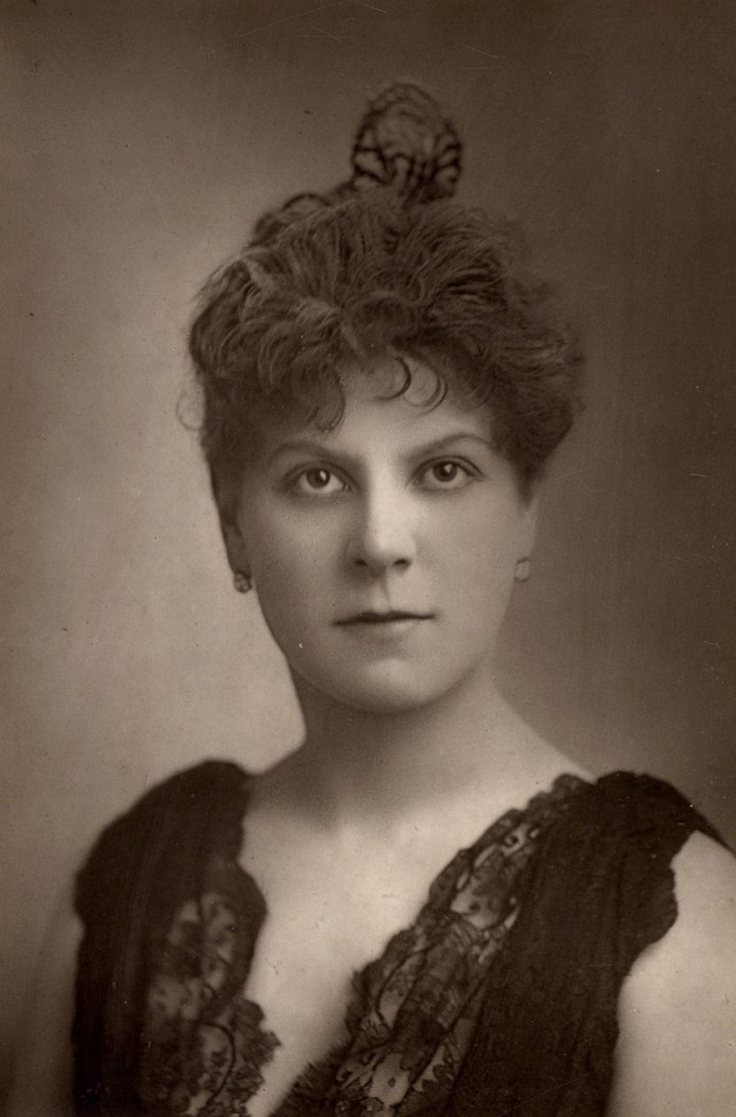 "" Jessie Millward (rouva John Glendinning) englantilainen näyttelijä. Henry Irvingin teatteriryhmän jäsen. (woodburytyyppi) tekijältä W. and D. (after) Downey