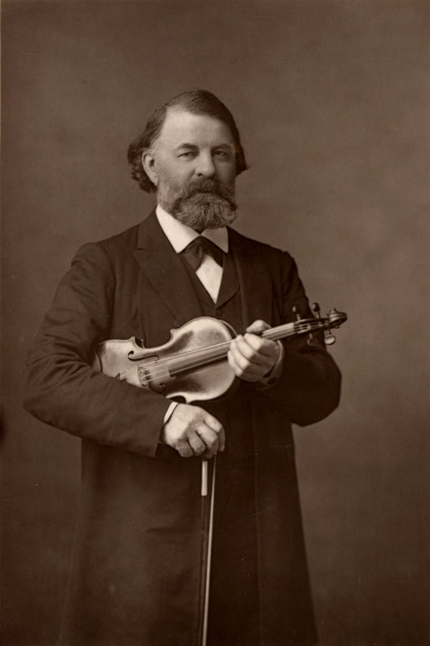 ""Joseph Joachim (1831-1907) unkarilainen viulisti, säveltäjä ja Berliinin konservatorion johtaja (woodburytype) tekijältä W. and D. (after) Downey