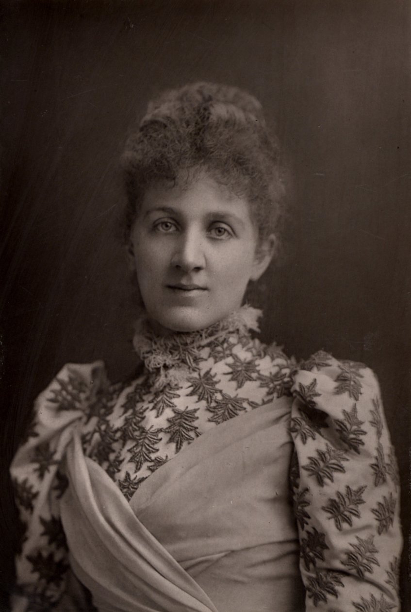 ""Liza Lehmann (Elizabetta Nina Mary Frederika Lehmann - 1862-1918) englantilainen sopraano ja säveltäjä. (woodbury-tyyppi) tekijältä W. and D. (after) Downey