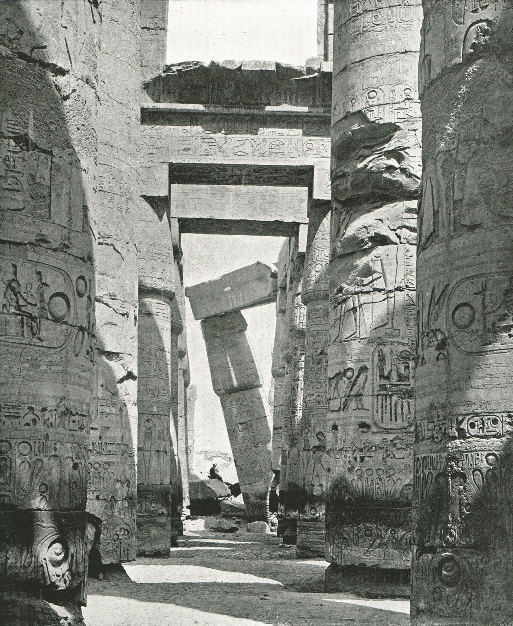 Hypostyle Hallin pylväät, Karnak, Egypti, 1895. tekijältä W and S Ltd