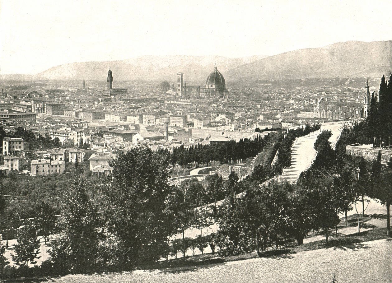 Panoraama Firenzen kaupungista, Italiasta, 1895. tekijältä W and S Ltd