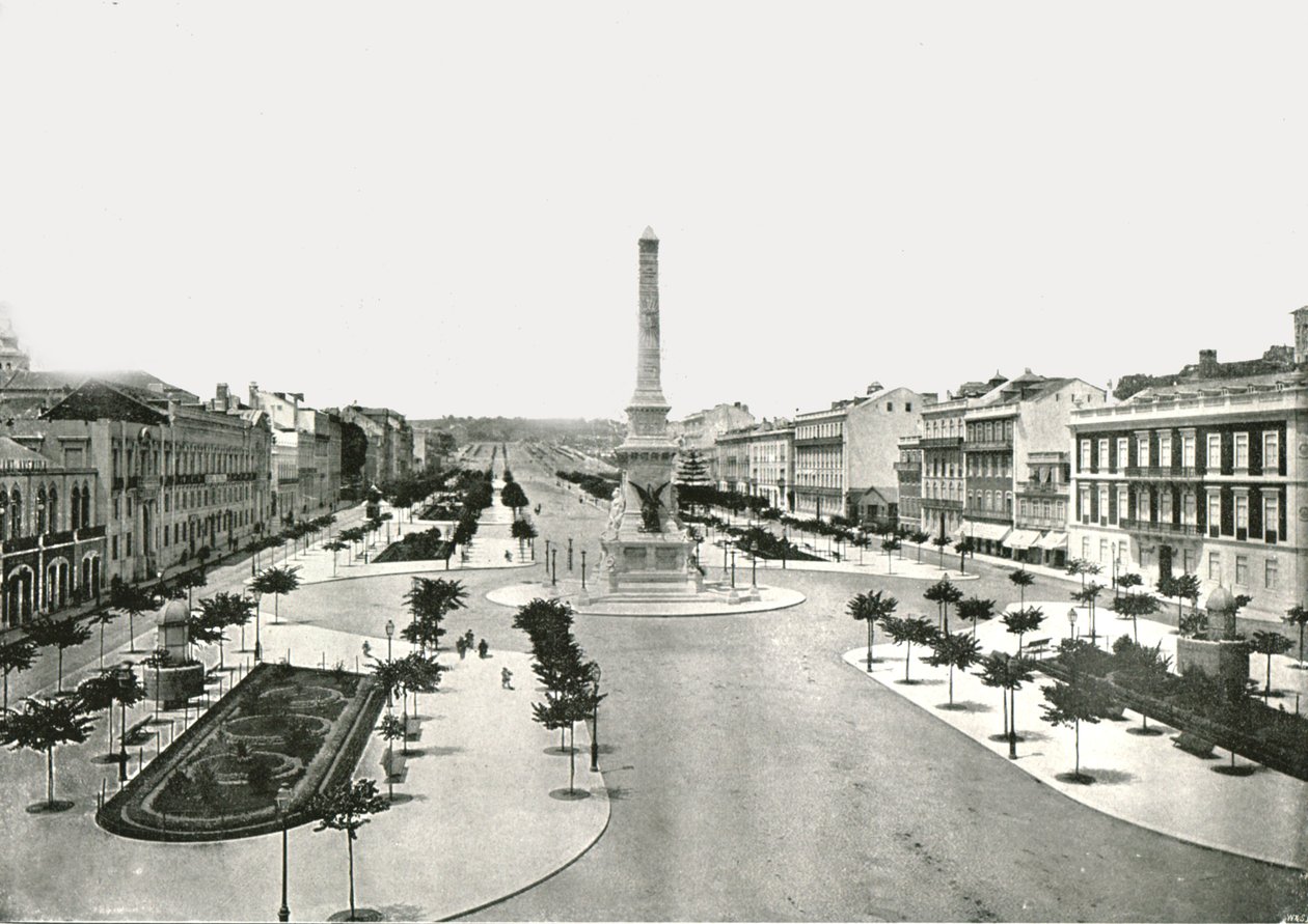 Restauradores Square, Lissabon, Portugali, 1895. tekijältä W and S Ltd