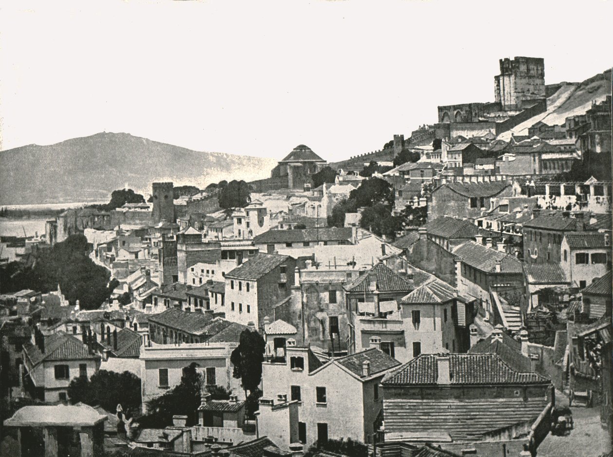 Näkymä kaupunkiin, Gibraltar, 1895. tekijältä W and S Ltd