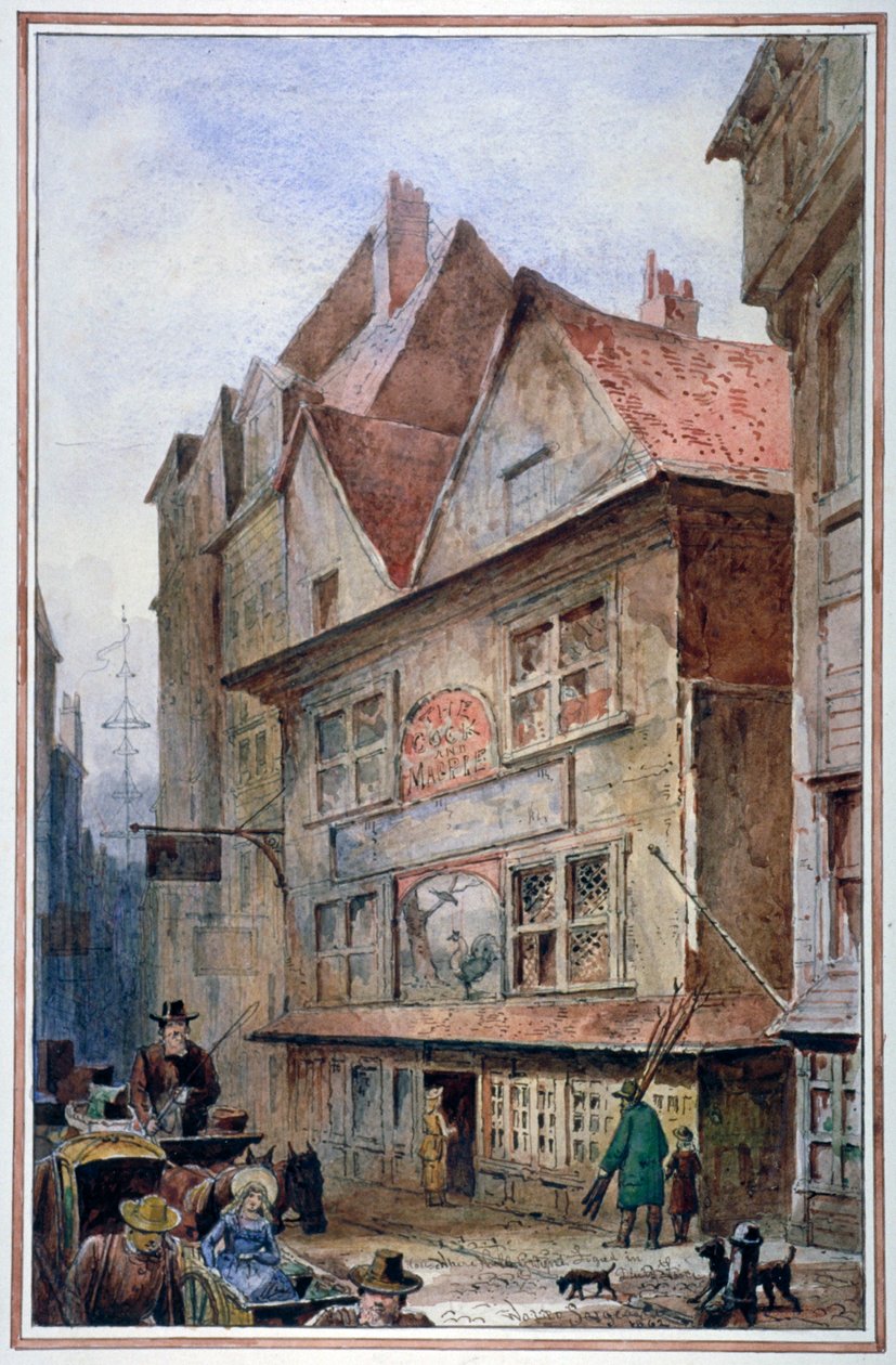 The Cock and Magpie Tavern, Drury Lane, Westminster, Lontoo, 1862 tekijältä Waldo Sargeant