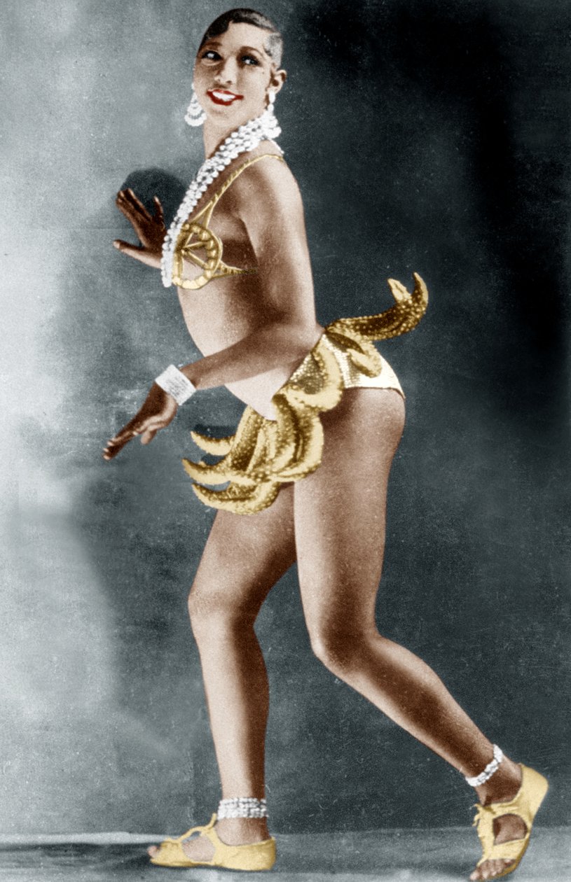 Josephine Baker (1906-1975) Folies Bergeressä Pariisissa banaanivyöllä tekijältä Walery