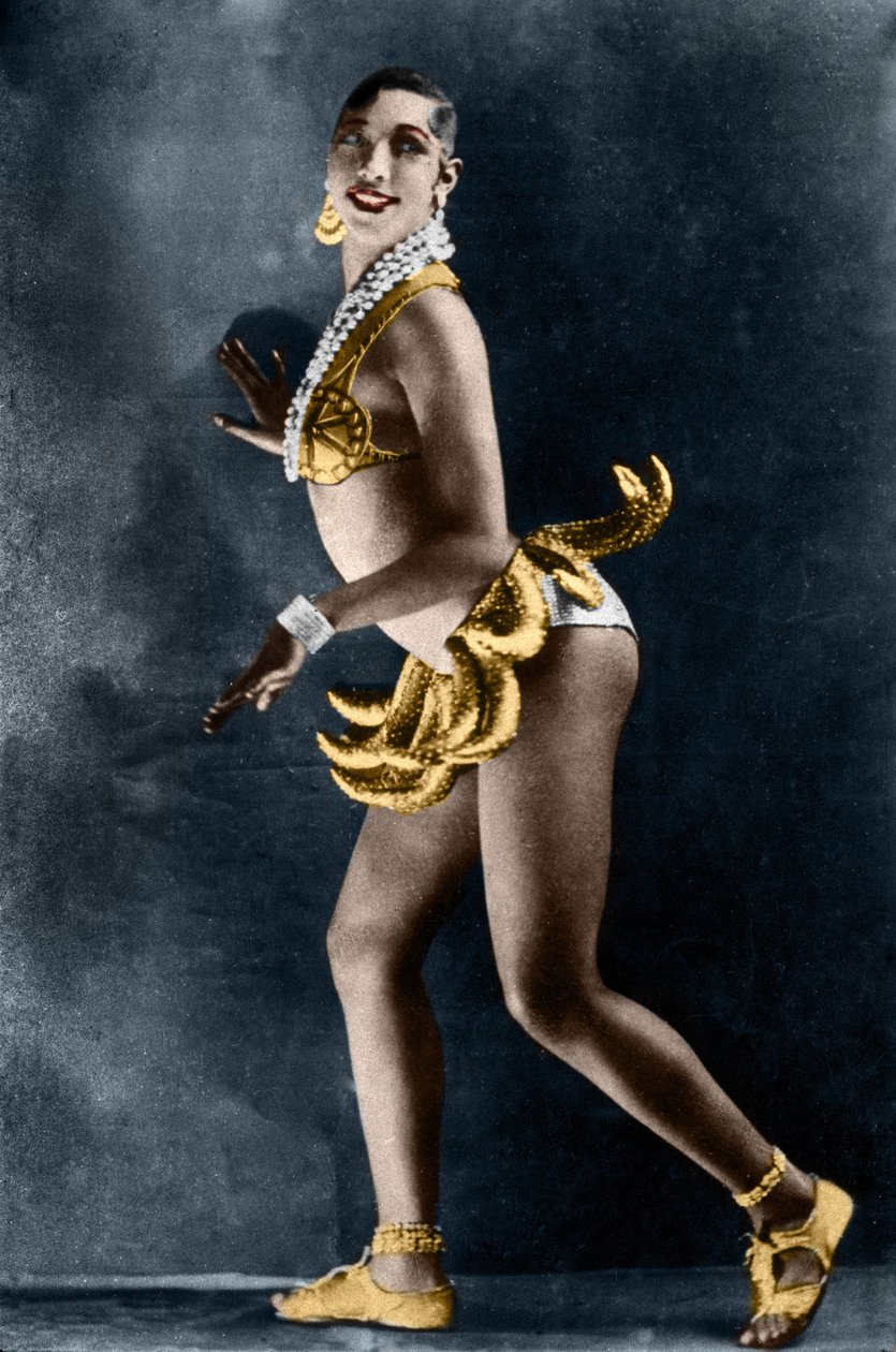 Josephine Baker (1906-1975) vuonna 1925 Revue Negressä Theater des Champs-Elysees