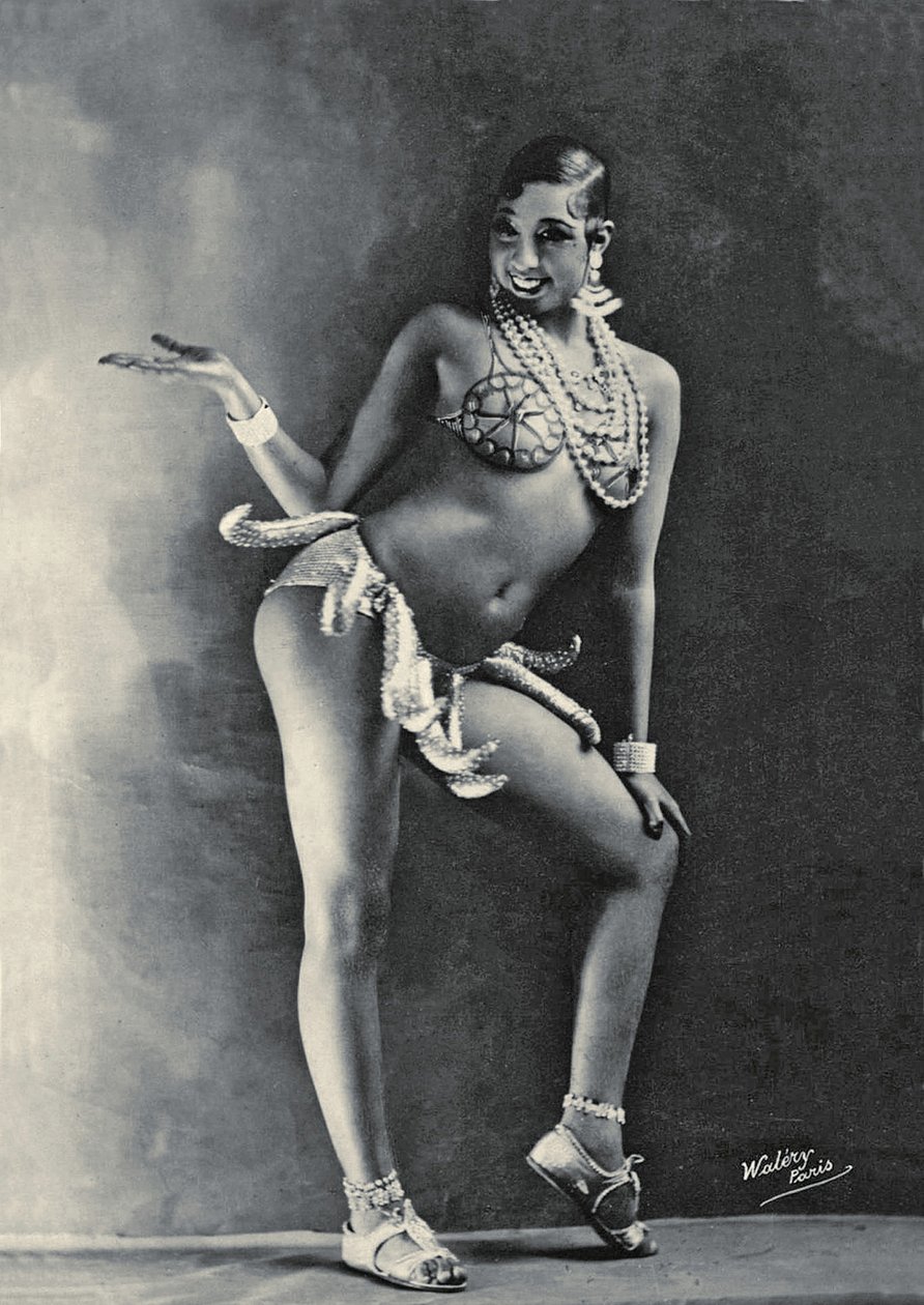 Josephine Baker amb el seu famós vestit de banana c.1927 (foto b/n) finlandès tekijältä Walery