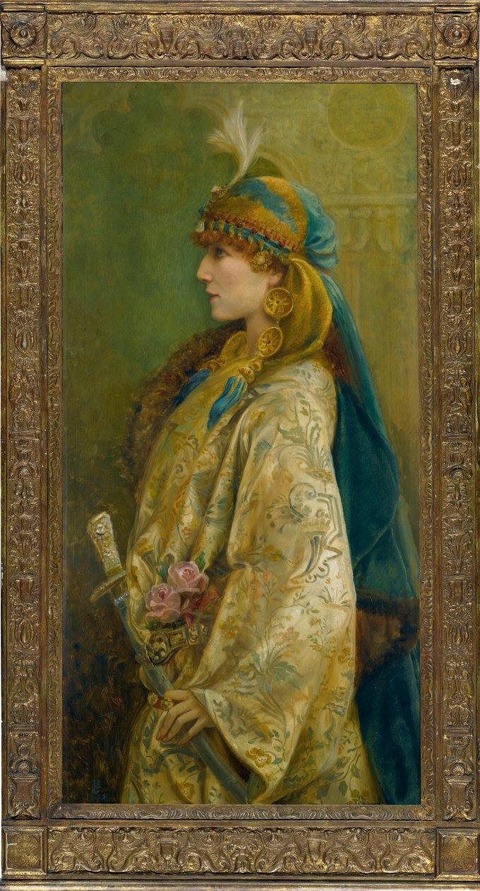 Muotokuva Sarah Bernhardtista Roxannan roolissa "Adrienne Lecouvreur" -elokuvassa par Robertson, Walford Graham (1867-1948). Öljy kankaalle, koko: 122x61 tekijältä Walford Graham Robertson