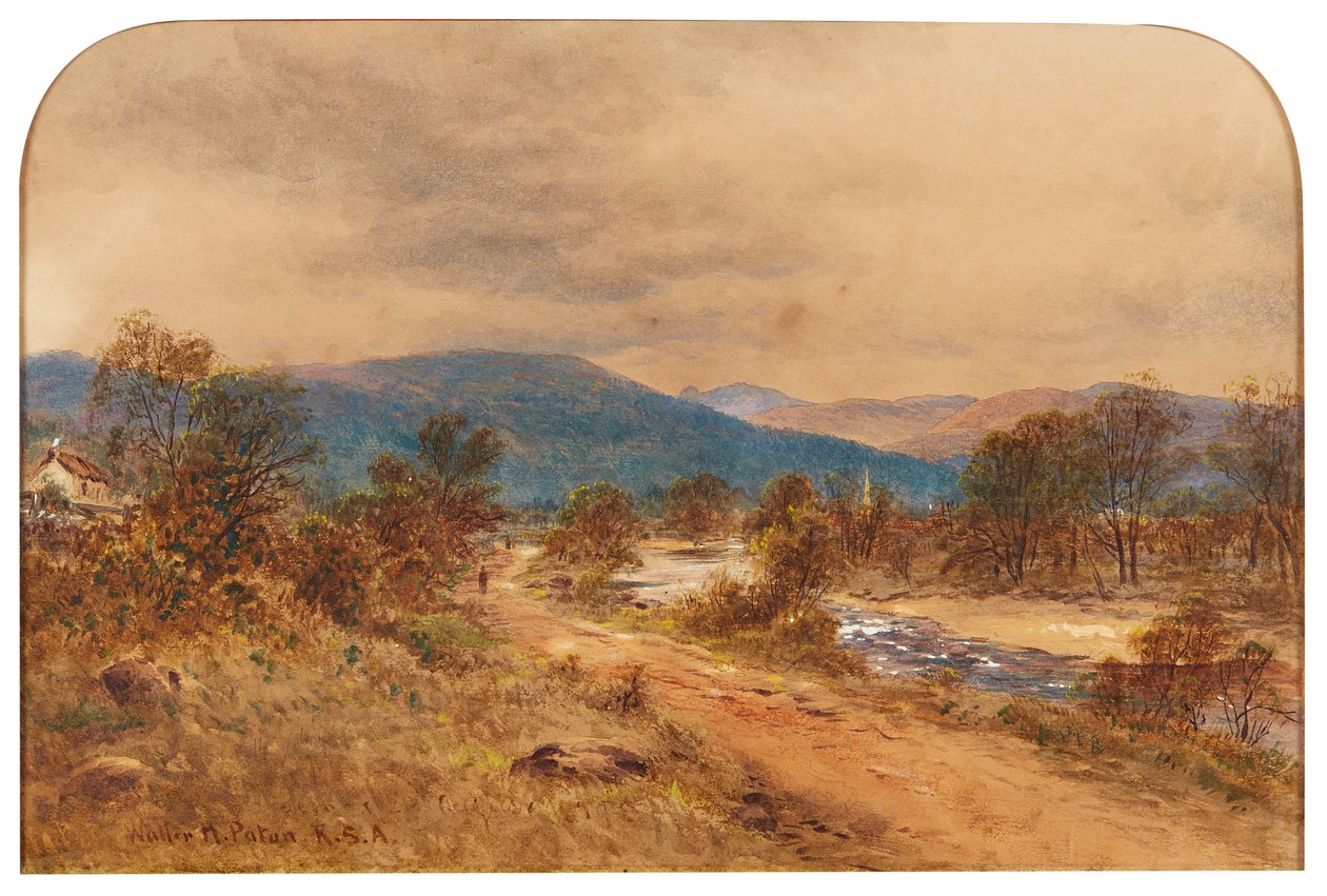 Tie Glen Clunyyn, Braemar - 1876 (akvarelli) tekijältä Waller Hugh Paton