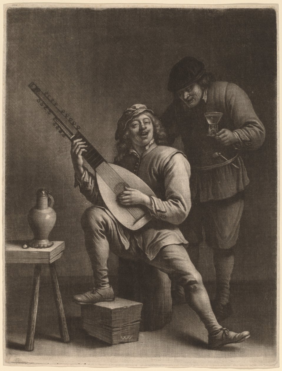 El llaüt i el bevedor finlandès tekijältä Wallerant Vaillant after David Teniers the Younger