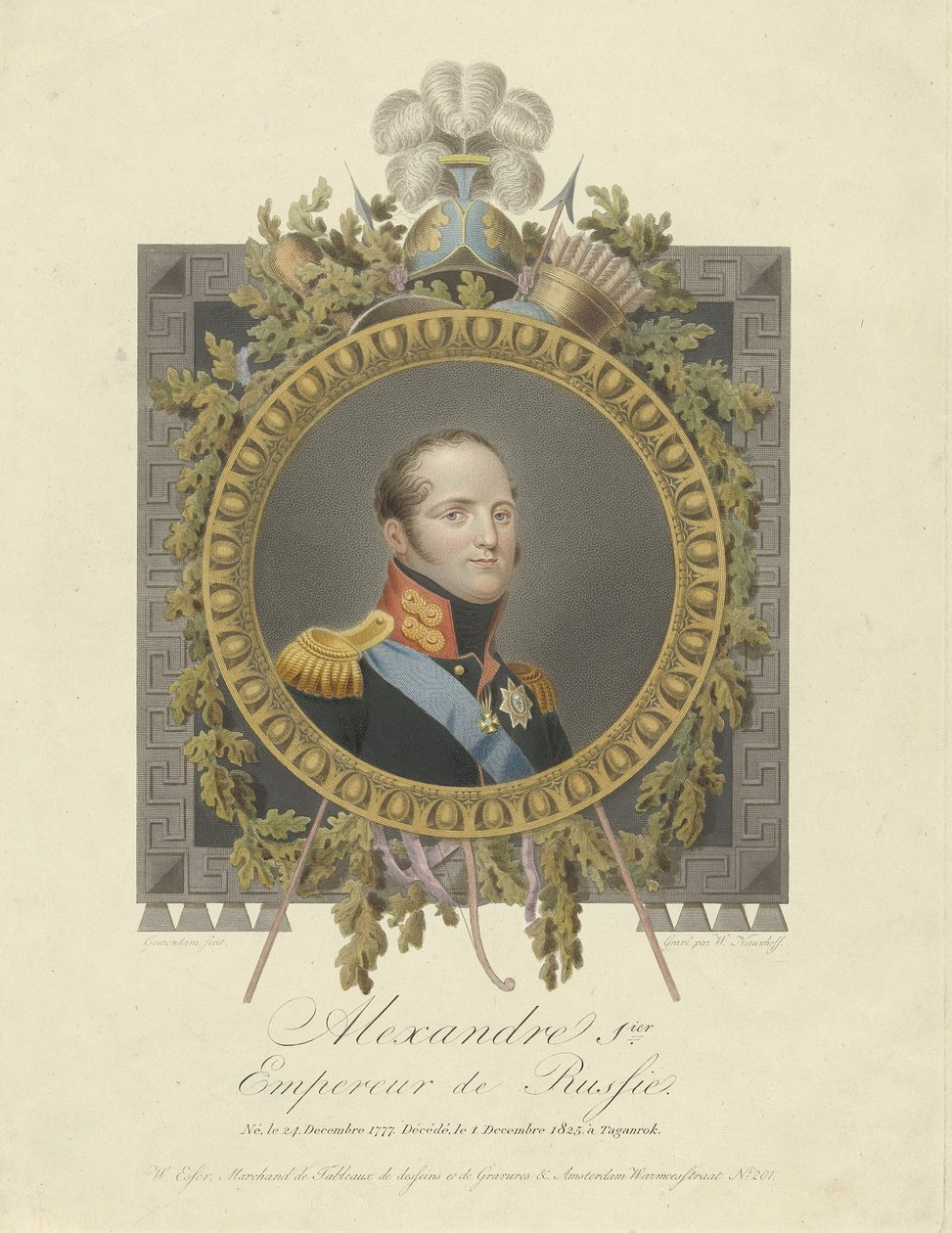 Keisari Aleksanteri I:n muotokuva 1777-1825, 1825 tekijältä Walraad Nieuwhoff