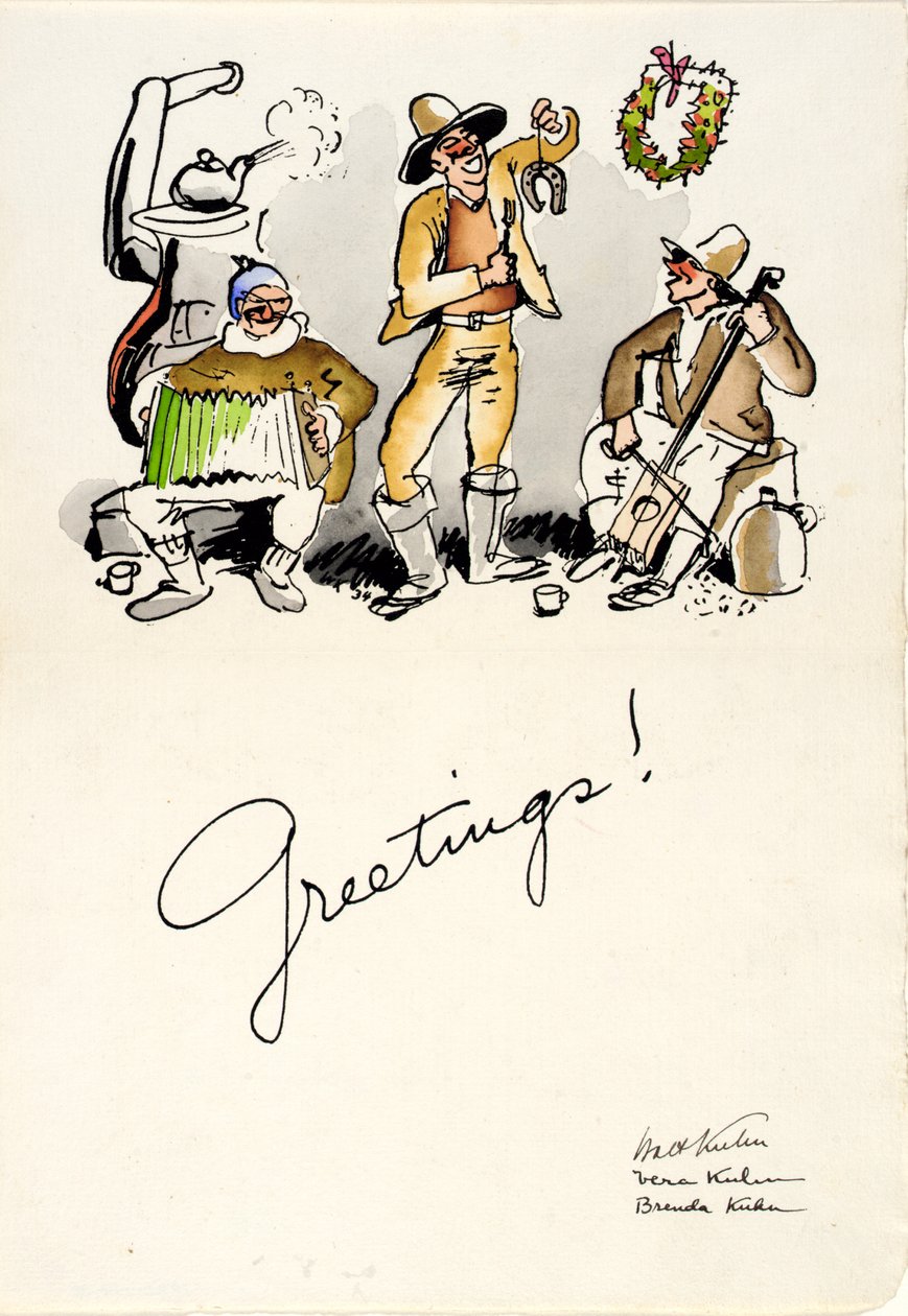 Joulutervehdys 1934 tekijältä Walt Kuhn