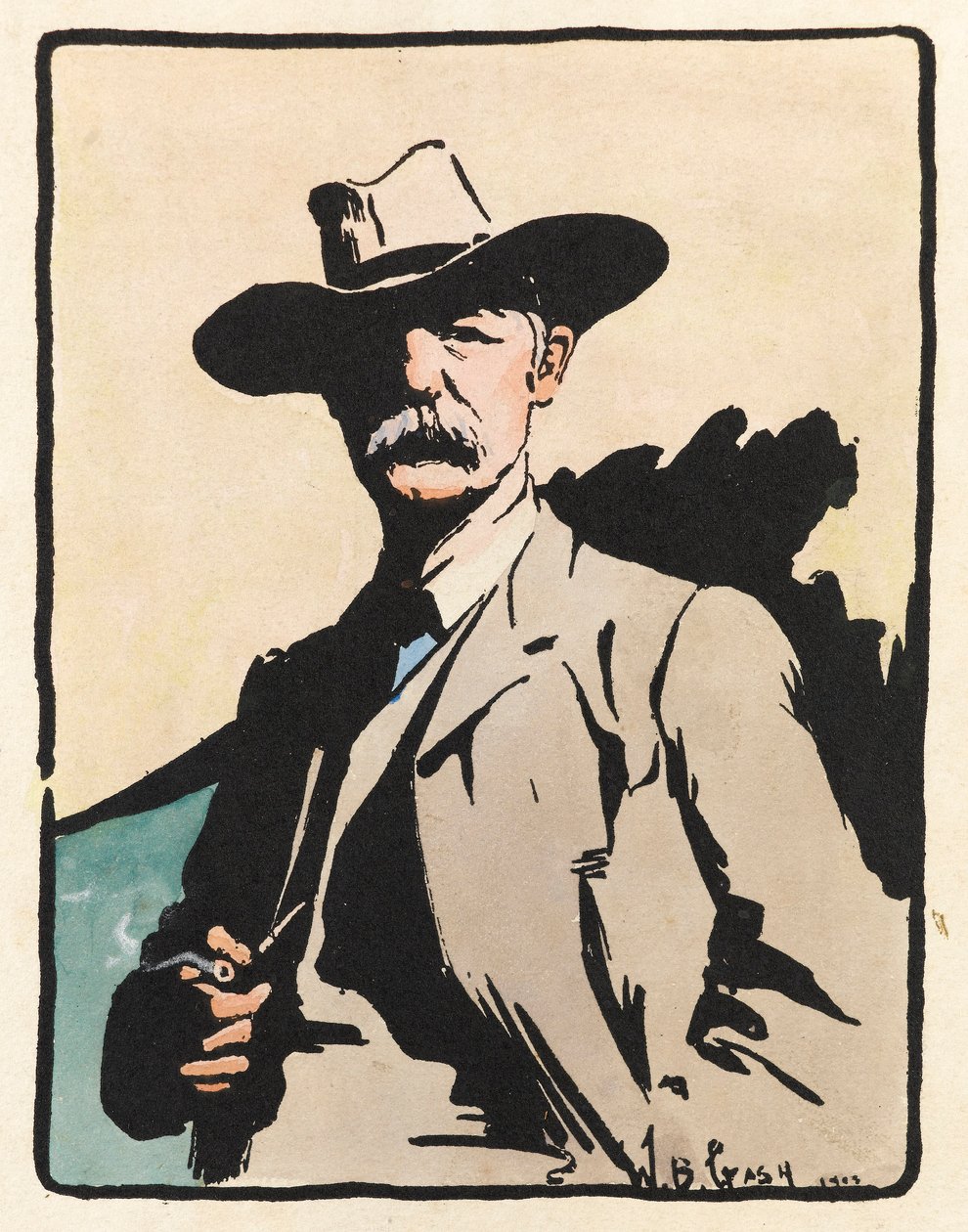 Miehen muotokuva, 1908 tekijältä Walter Bonner Gash