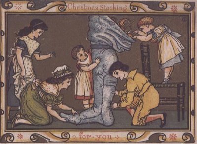 Joulukortin suunnittelu tekijältä Walter Crane