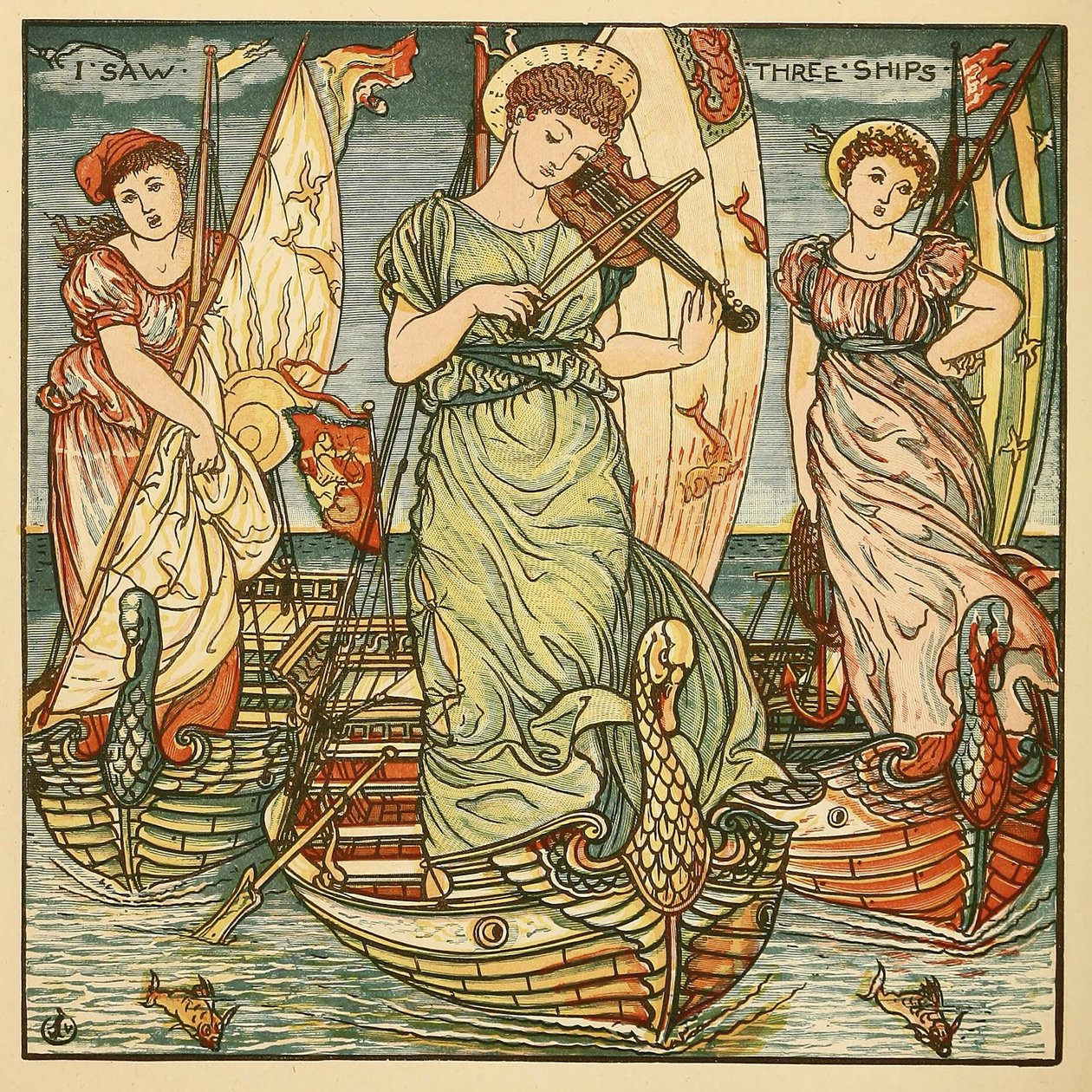 I Saw Three Ships, Walter Crane