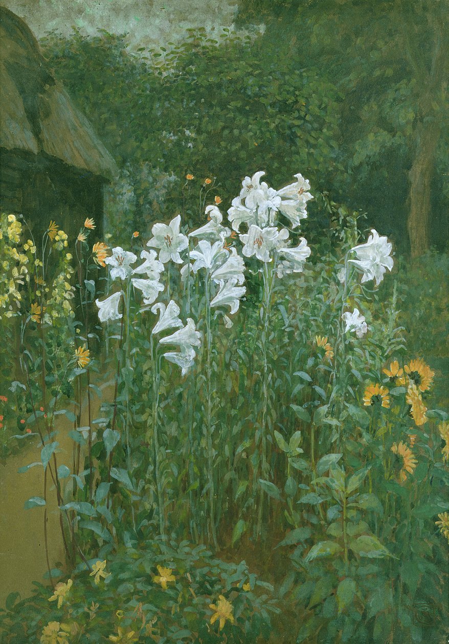 Madonna liljat puutarhassa tekijältä Walter Crane