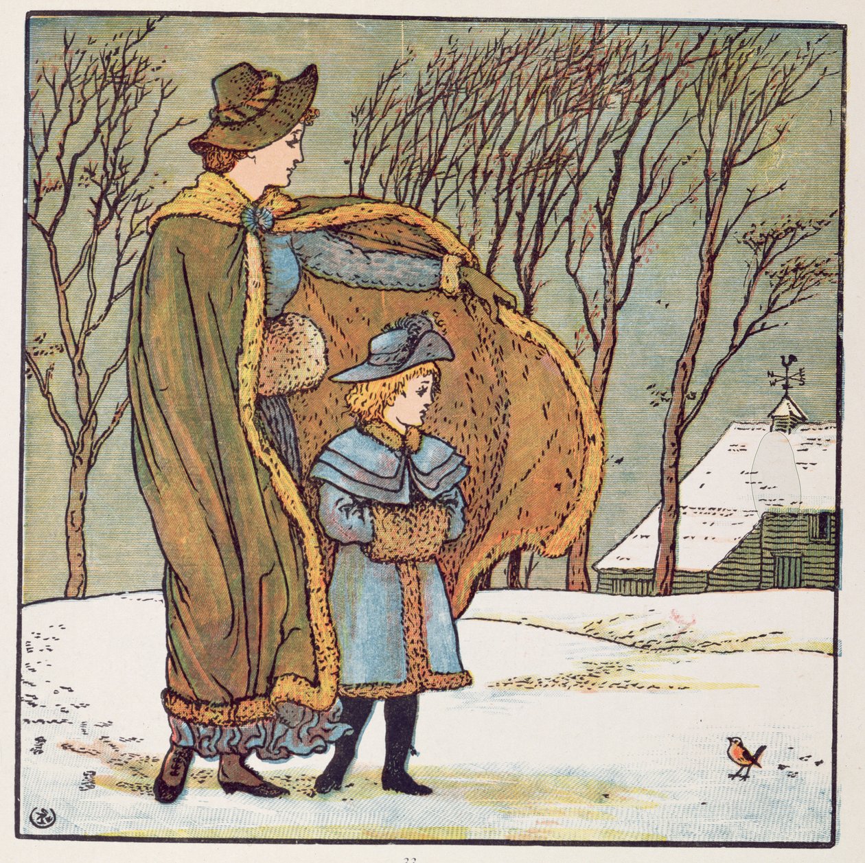 Pohjoistuuli ja Robin tekijältä Walter Crane