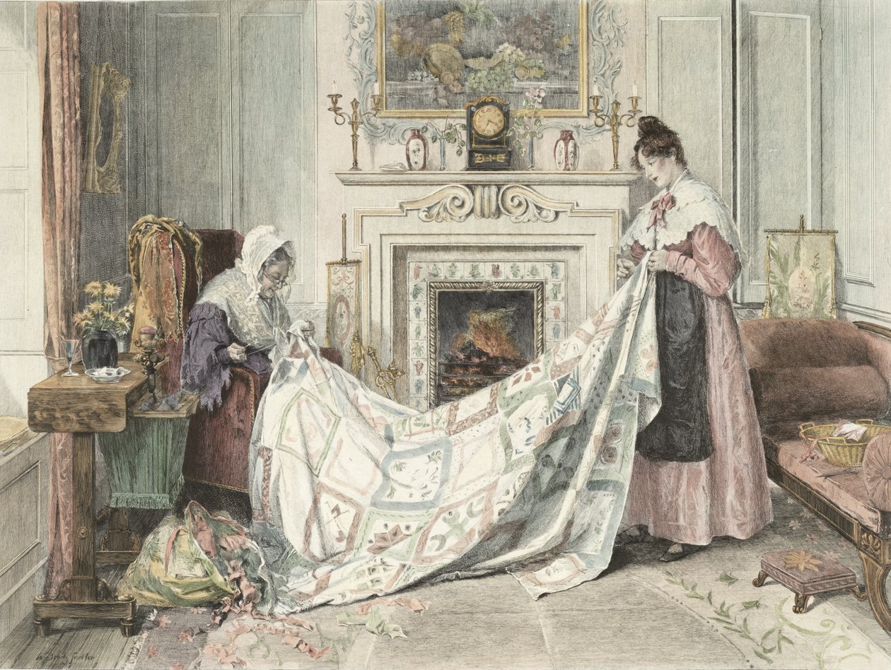 Melkein valmis, julkaistu 1898 (akvatinta) tekijältä Walter Dendy Sadler