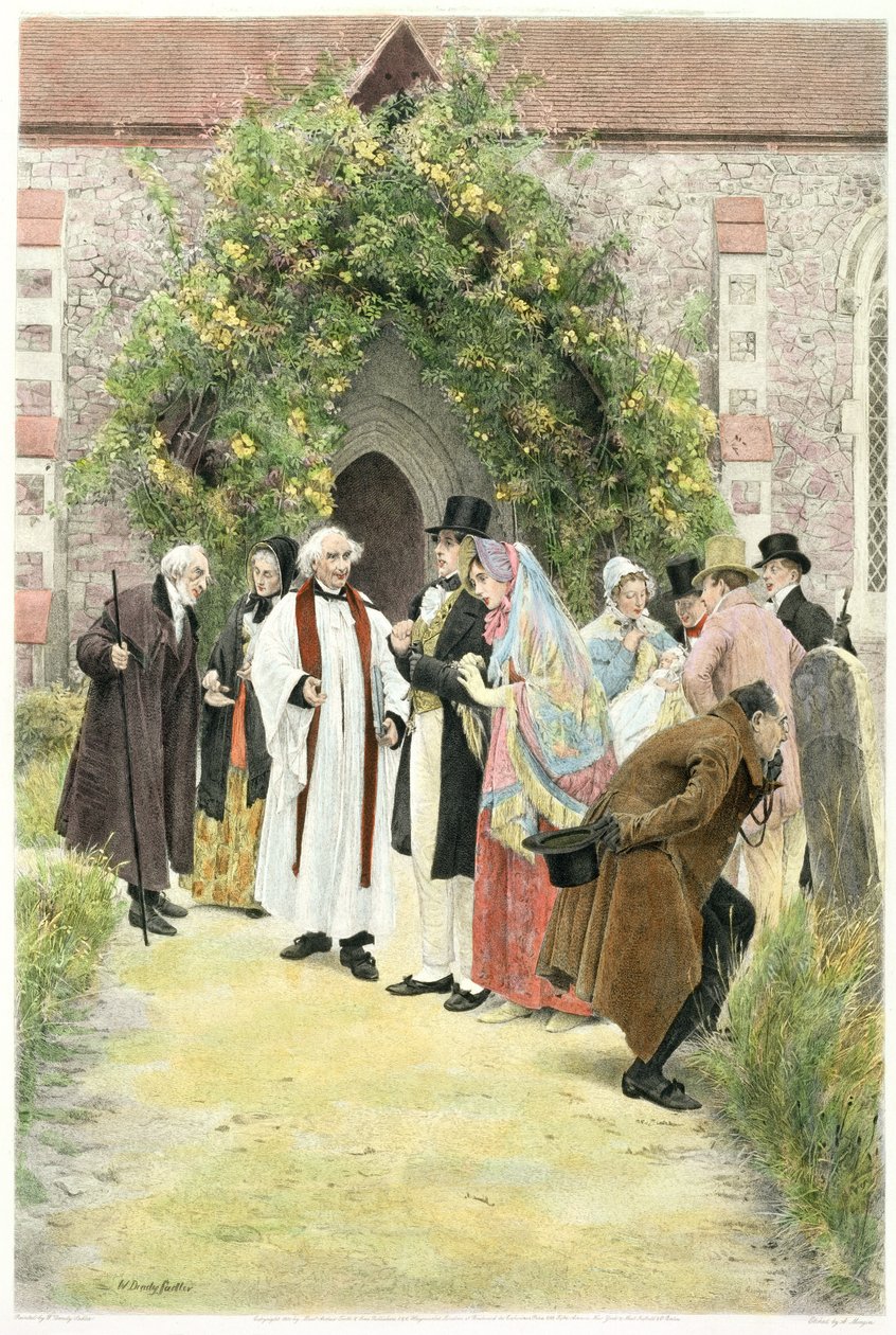 Ristiäiset, julkaistu 1933 (akvatinta) tekijältä Walter Dendy Sadler