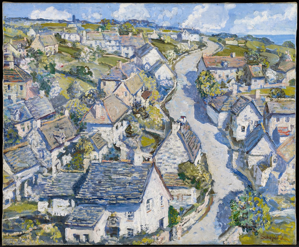 Kaivoskylä Cornwallissa, noin 1920 tekijältä Walter Elmer Schofield