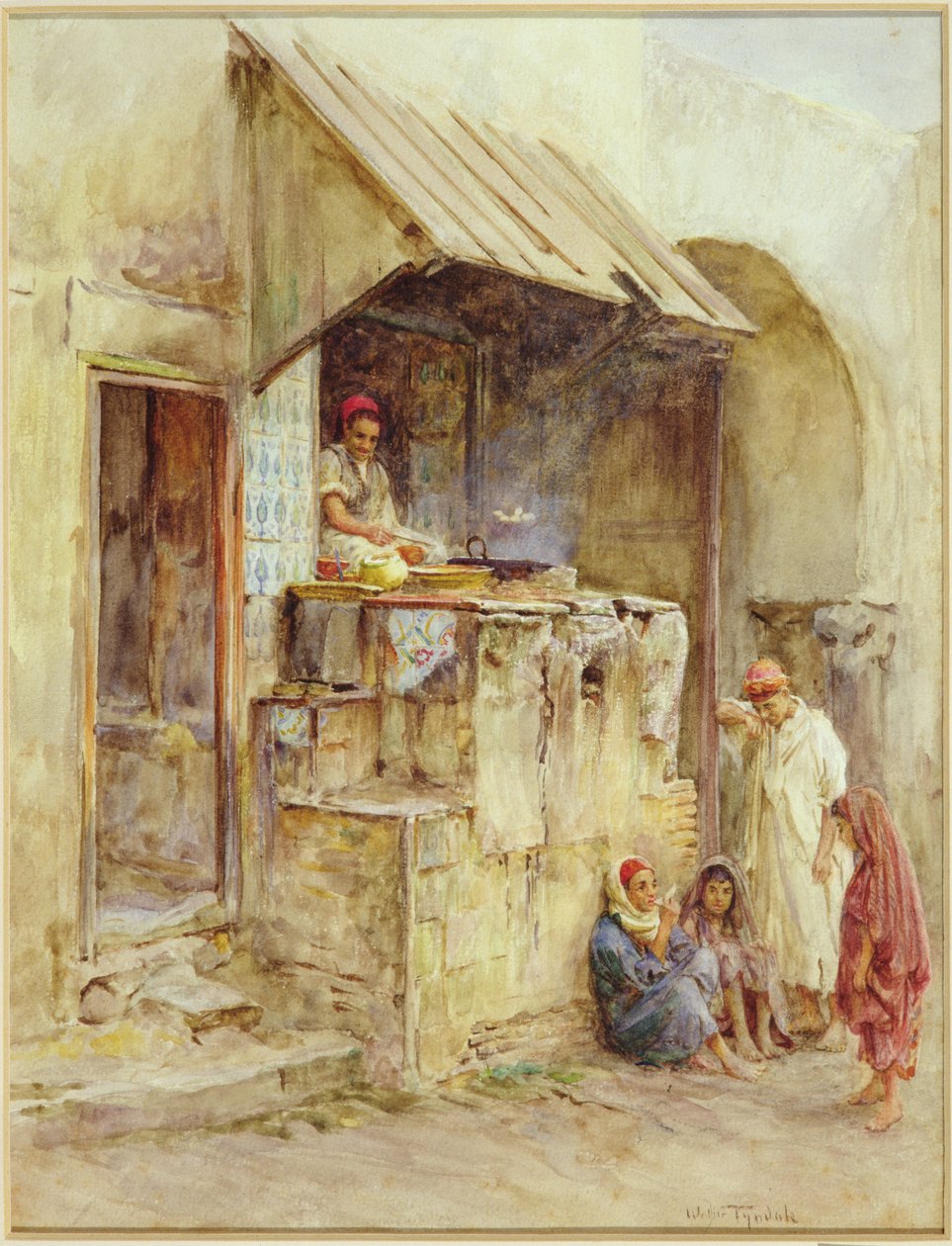 Keittokauppa Kairouanissa, Tunisissa, 1881 tekijältä Walter Frederick Roofe Tyndale