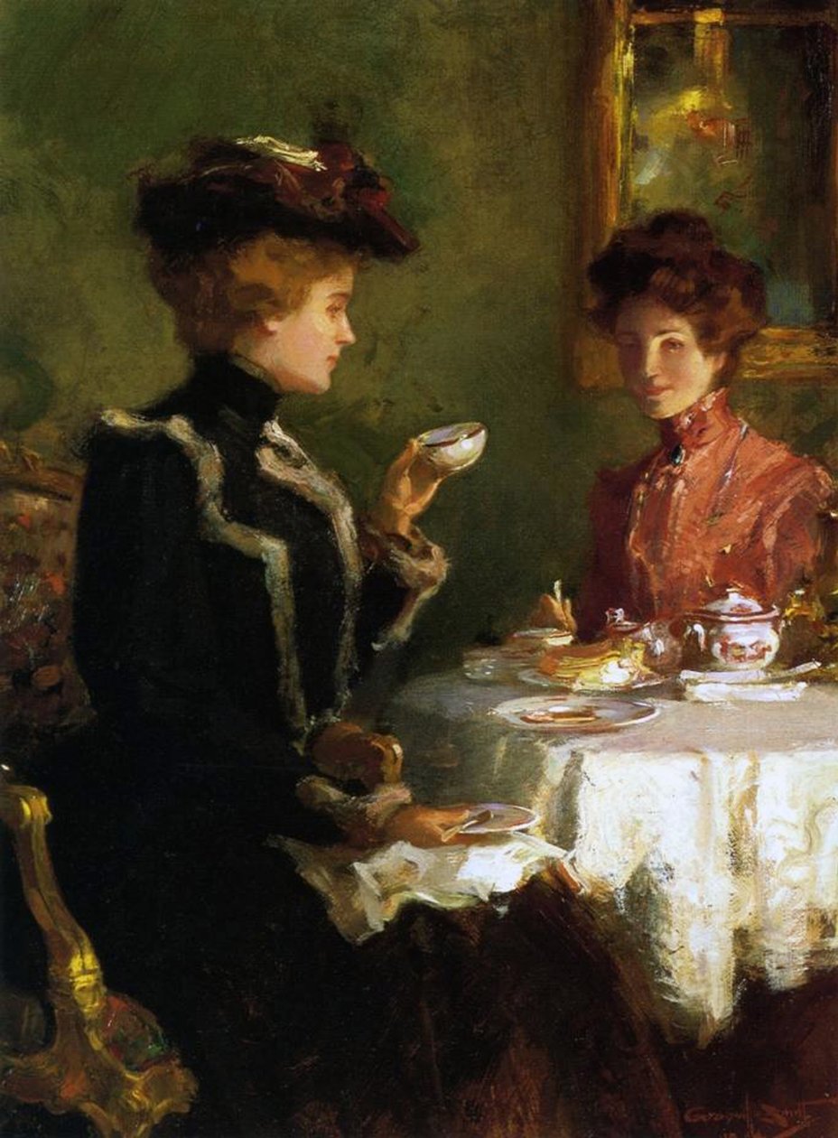 Tea Time, 1904 öljy kankaalle tekijältä Walter Granville Smith