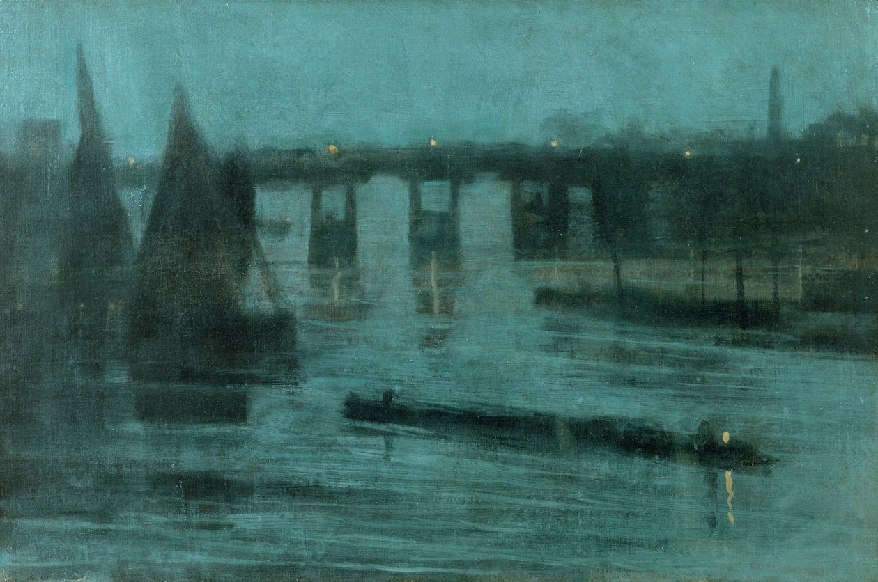 Nocturne, Old Battersea Bridge, 1885 tekijältä Walter Greaves