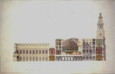 Suunnitteluehdotus - House of Lords ja Grand Court, 1841 (wc-piirustus) tekijältä Walter L.B. Granville