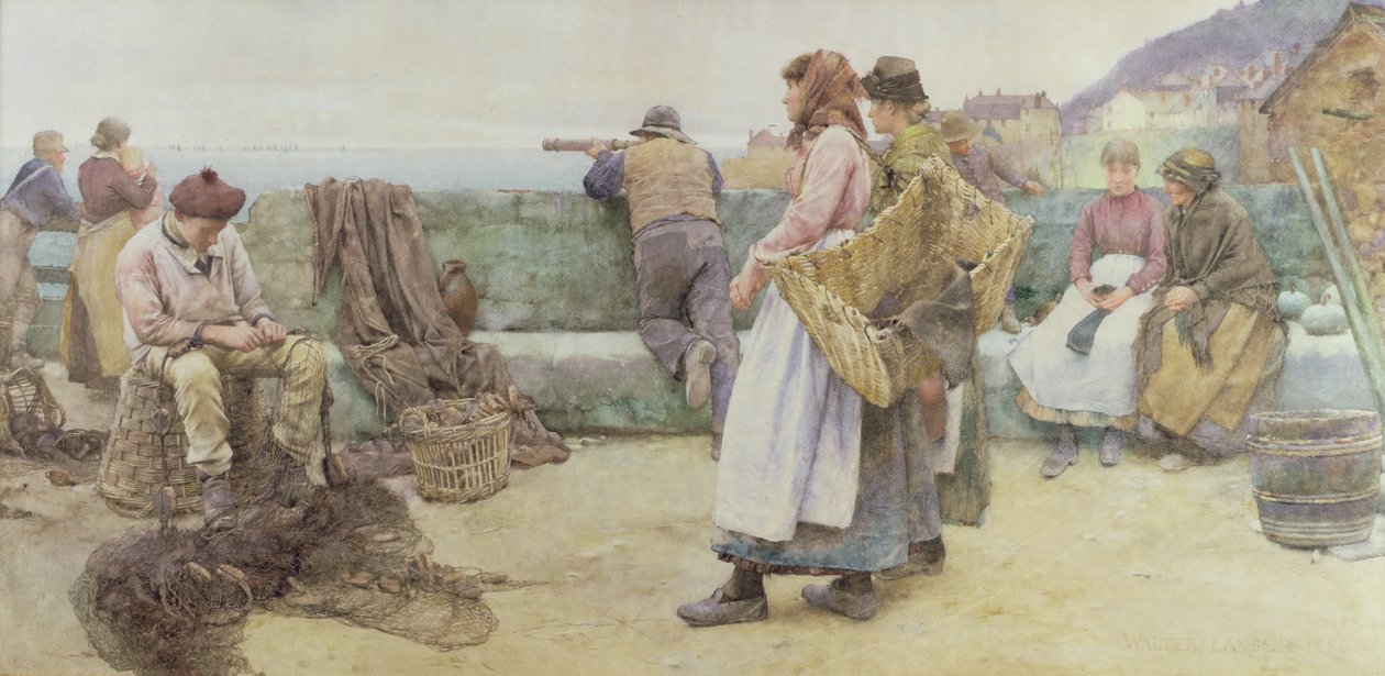 Huonekalut ja erilaiset esineet 1100- ja 1300-luvuilta tekijältä Walter Langley