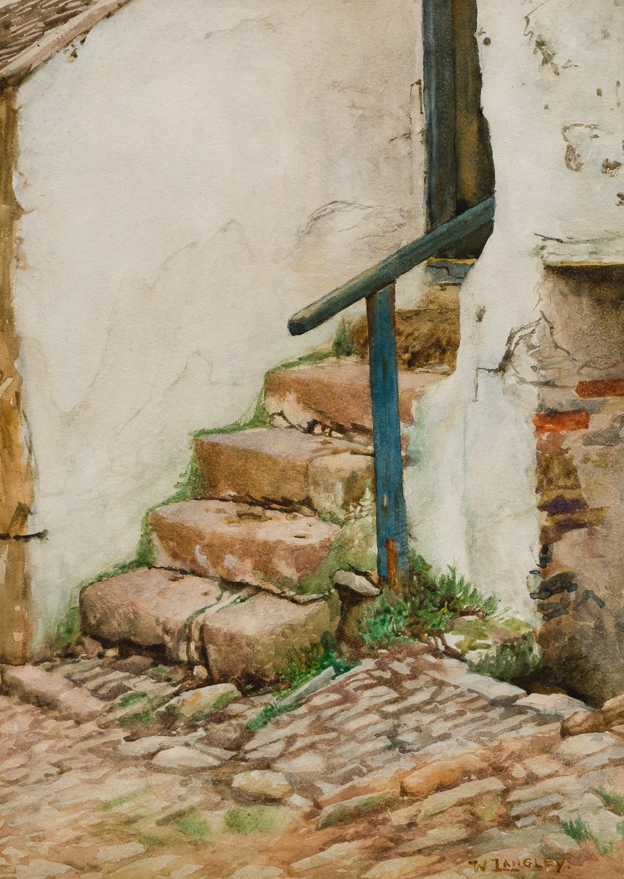 Mökin portaat (wc paperilla) tekijältä Walter Langley
