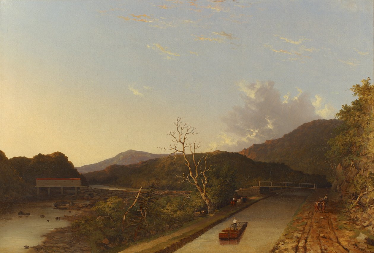 Erien kanava ja katettu silta, 1847 (öljy) tekijältä Walter Oddie