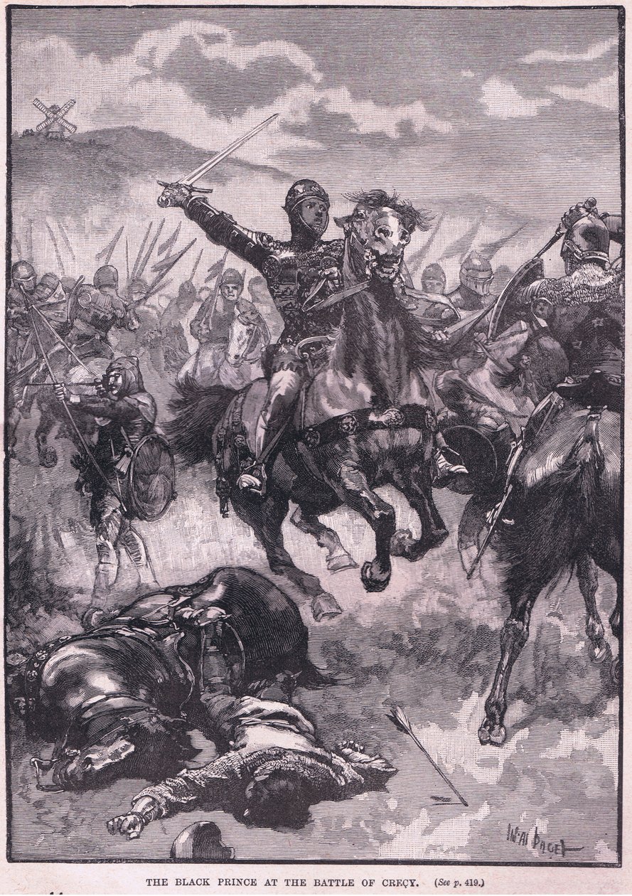 Musta prinssi Crecyn taistelussa 1346 jKr tekijältä Walter Paget