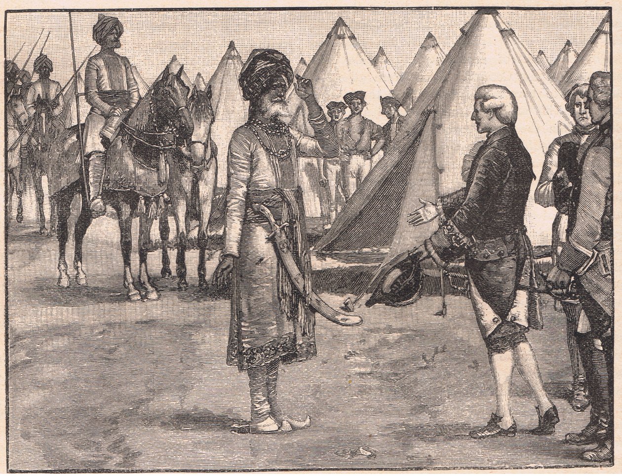 Suuri Mogul astuu Englannin leiriin 1765 jKr tekijältä Walter Paget