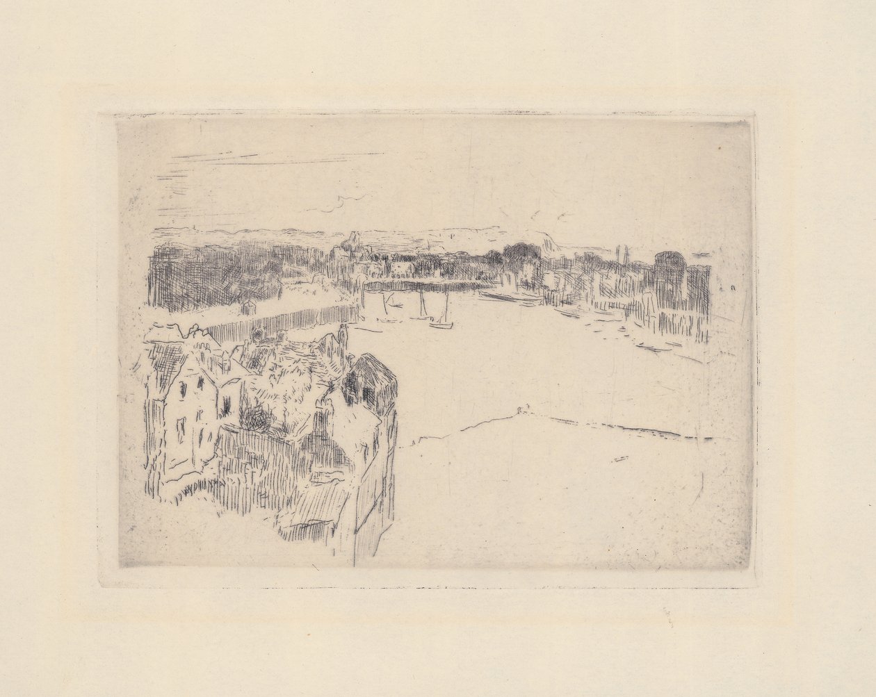 Dieppen satama, n. 1885 tekijältä Walter Richard Sickert