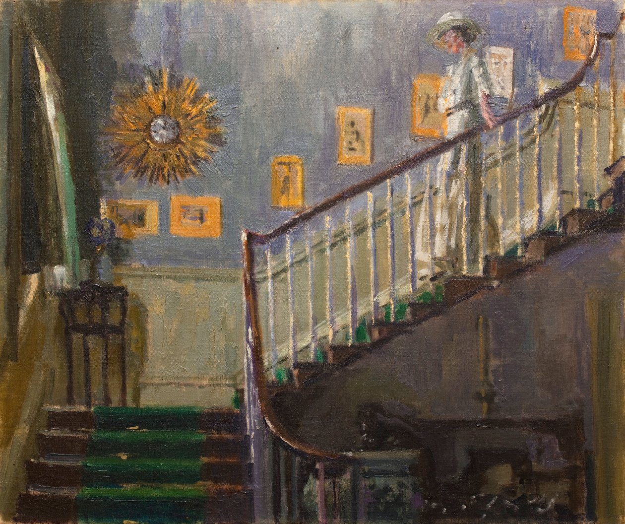 Ethel Sands laskeutumassa Newingtonin portaita alas tekijältä Walter Richard Sickert