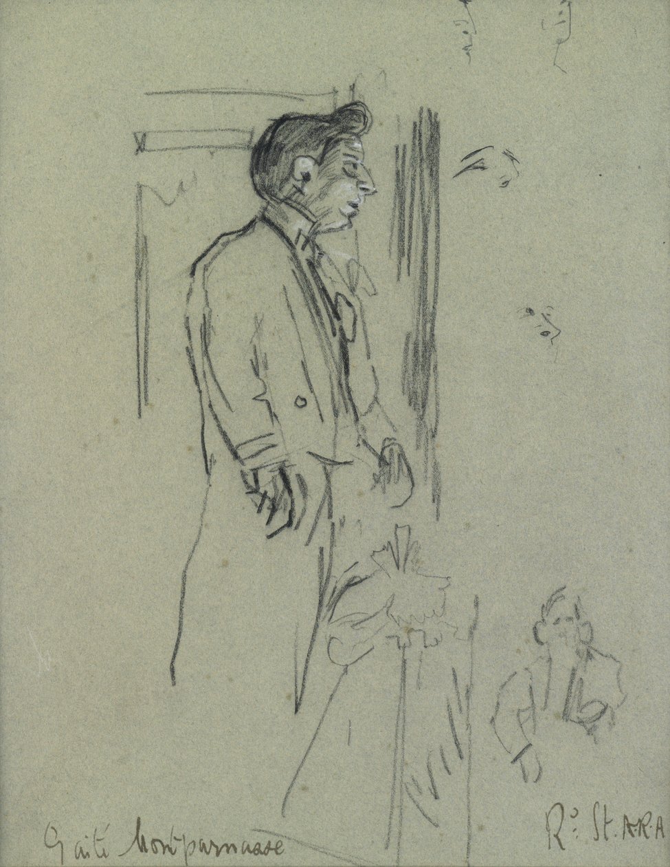 Le Théâtre de la Gaité (kynä valkoisella liidulla paperilla) tekijältä Walter Richard Sickert