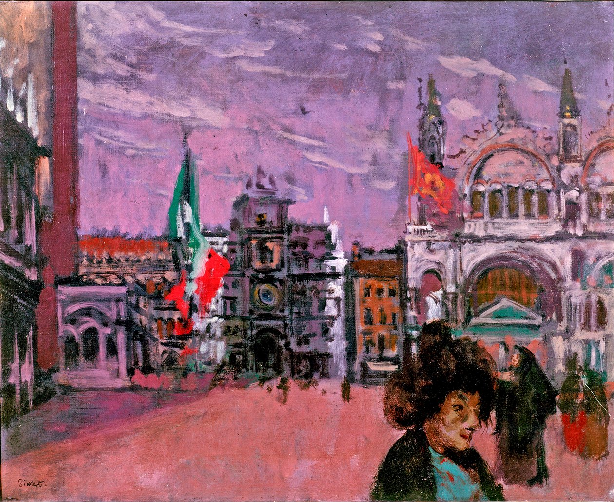 Piazza San Marco, Venetsia, noin 1903-06 tekijältä Walter Richard Sickert