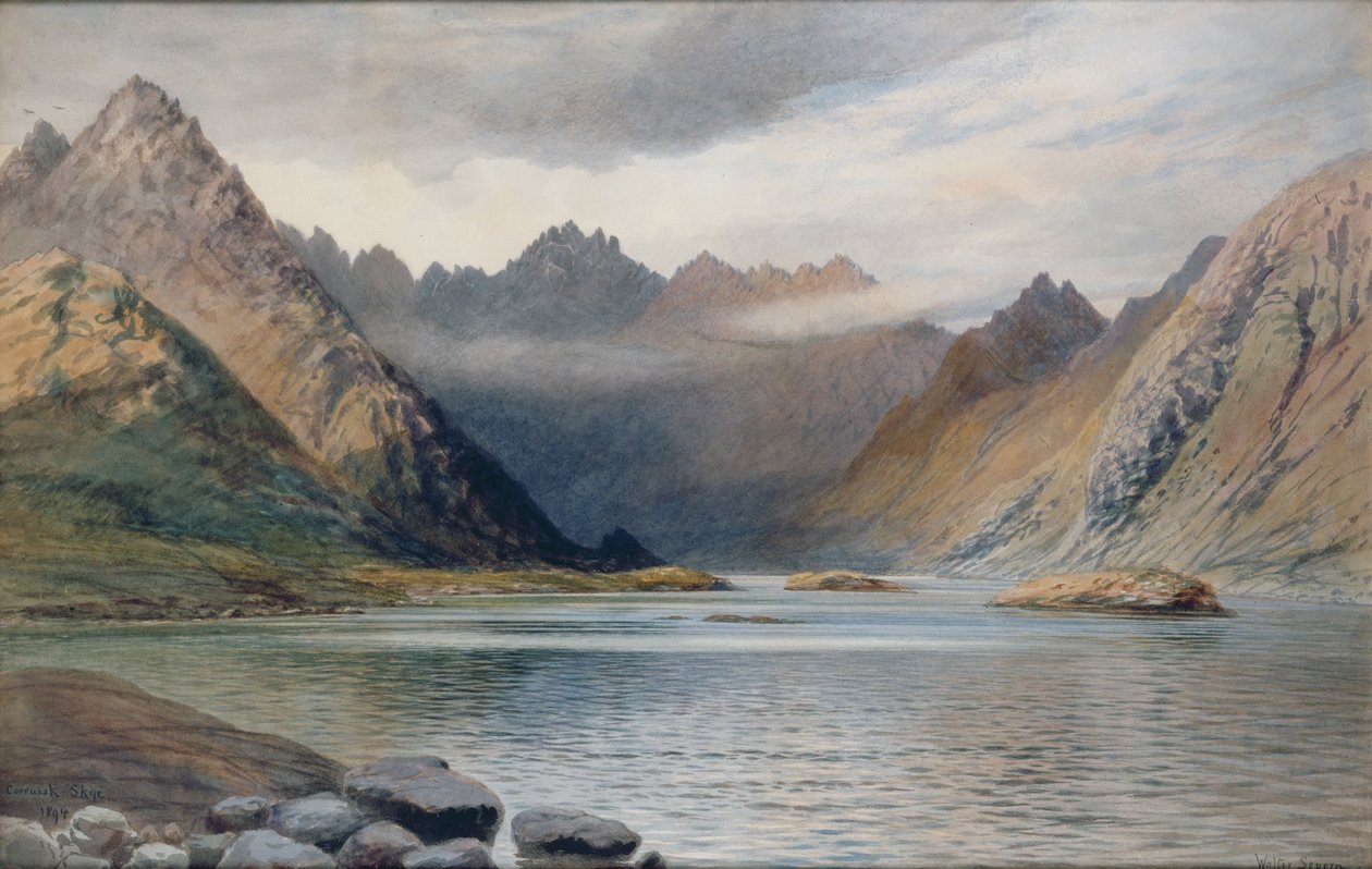 Loch Hadrianuksen muurin pohjoispuolella, 1894 (akvarelli paperille) tekijältä Walter Severn