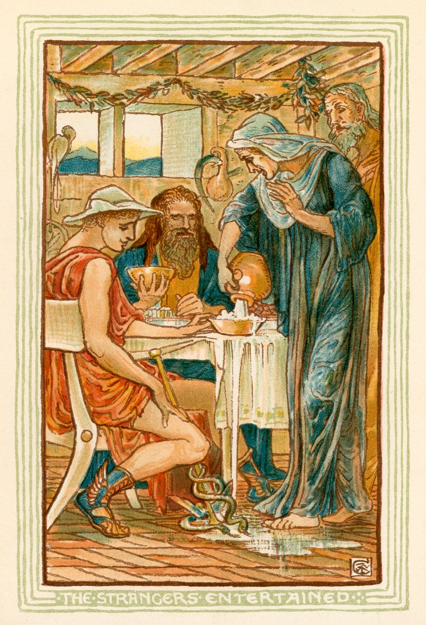 Vieraat viihdyttävät (värilitro) tekijältä Walter (after) Crane