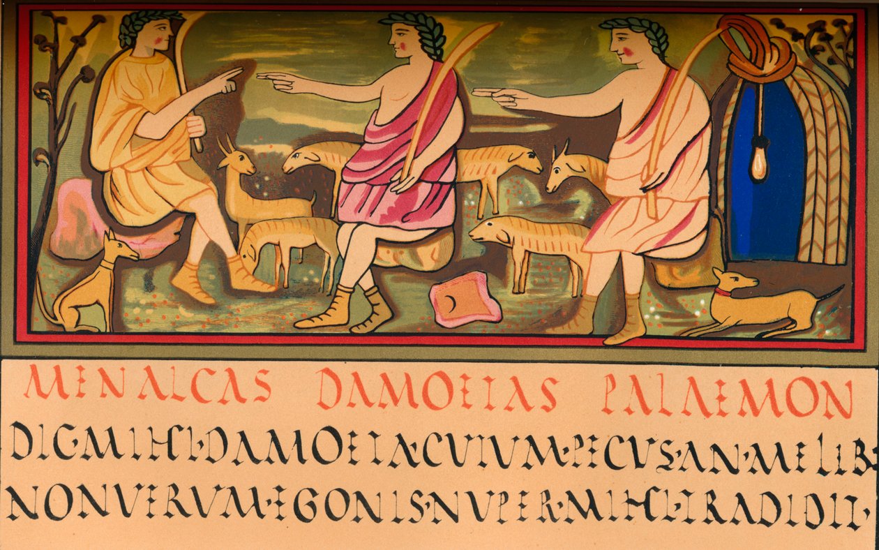 Menalcas, Damoetas ja Palaemon, 5. vuosisata, 1849. tekijältä Walter