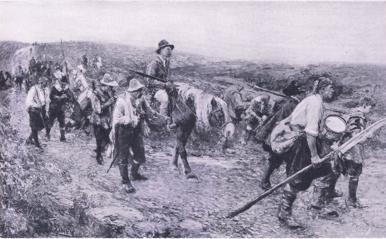 Sedgemoorin jälkeen, kuvitus teoksesta British Battles on Land and Sea , 1915. tekijältä Walter Crane