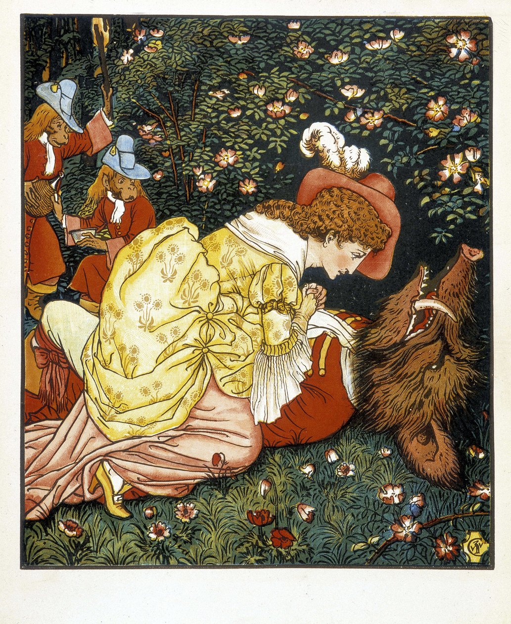 Kaunotar ja Hirviö - ill. Kirjailija: Walter Crane tekijältä Walter Crane