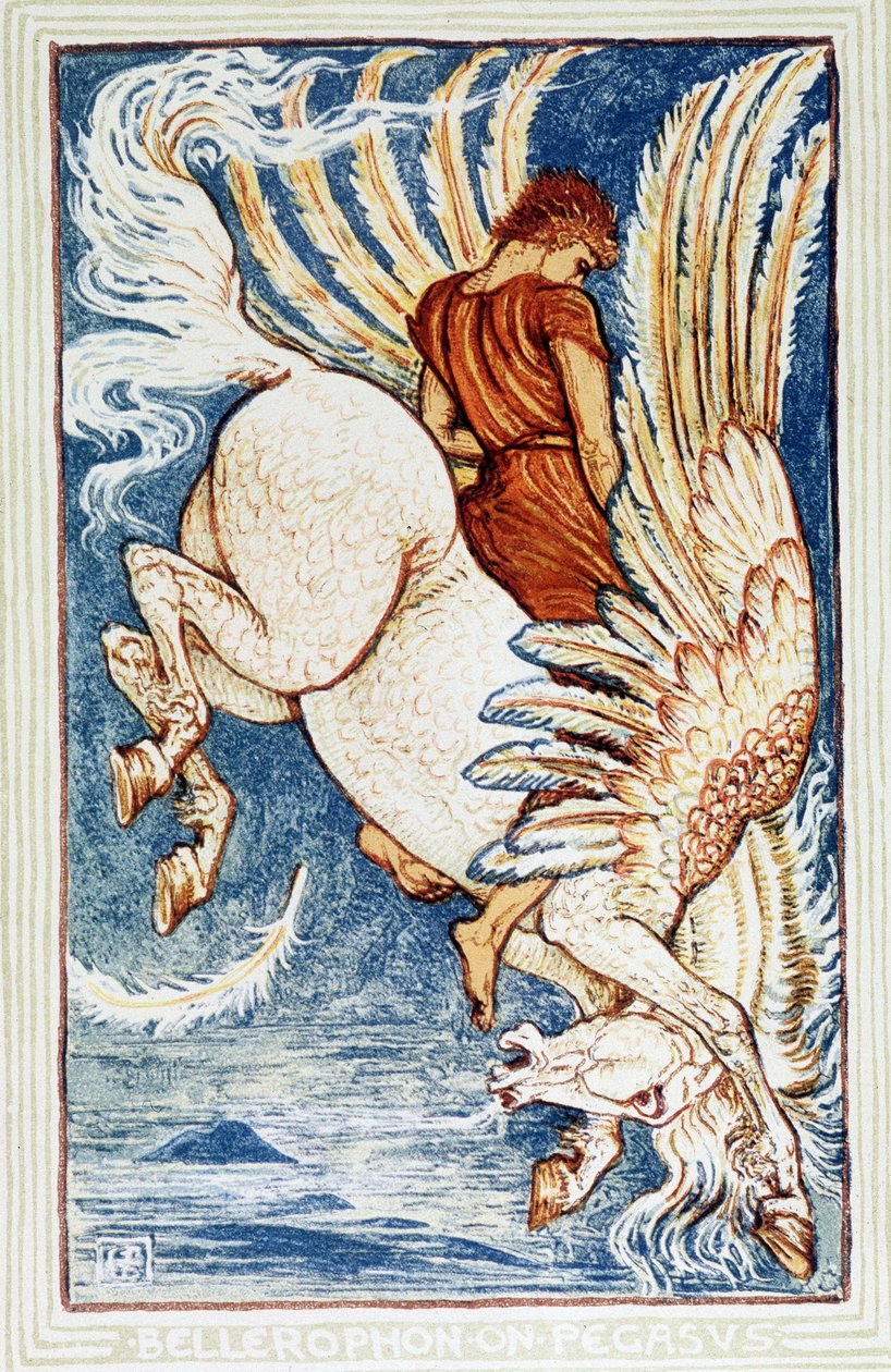 Bellerophon Pegasuksella tekijältä Walter Crane